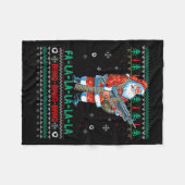 Machine Santa Claus Gun Lover Ugly Christmas Sweat Fleece Deken (Voorkant (Horizontaal))