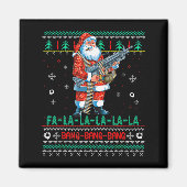 Machine Santa Claus Gun Lover Ugly Christmas Sweat Magneet (Voorkant)