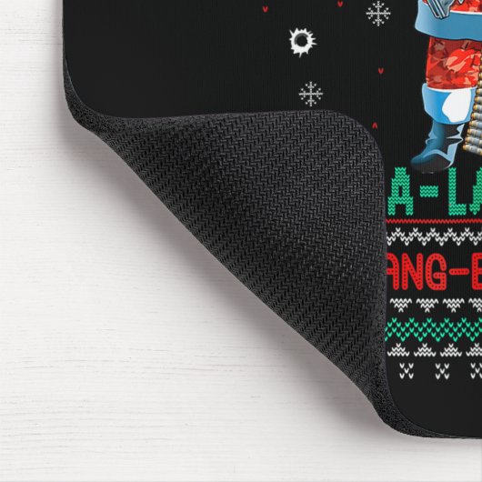 Machine Santa Claus Gun Lover Ugly Christmas Sweat Muismat (Hoek)