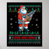 Machine Santa Claus Gun Lover Ugly Christmas Sweat Poster (Voorkant)