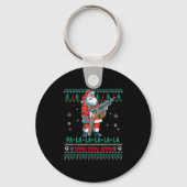 Machine Santa Claus Gun Lover Ugly Christmas Sweat Sleutelhanger (Voorkant)