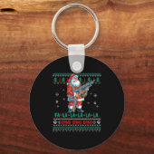 Machine Santa Claus Gun Lover Ugly Christmas Sweat Sleutelhanger (Voorkant)