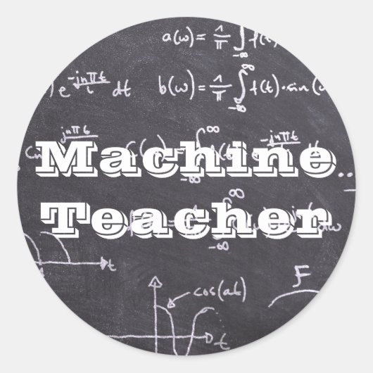 Machine Teacher Ronde Sticker (Voorkant)
