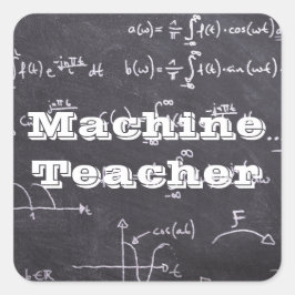 Machine Teacher Vierkante Sticker