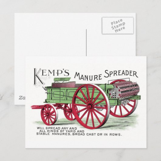 machine voor het verspreiden van mest briefkaart (Voorkant / Achterkant)