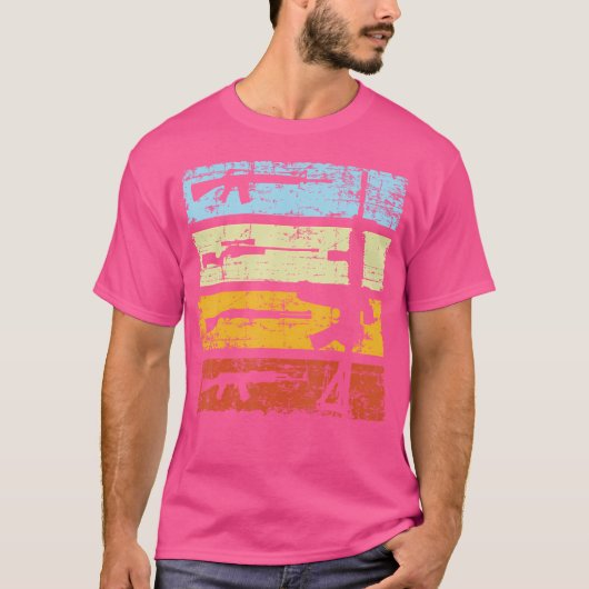 Machinegeweer Pistool Schutter Schieten T-shirt (Voorkant)