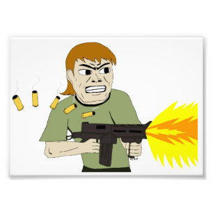 machinegunner foto afdruk