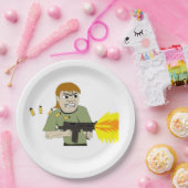 machinegunner papieren bordje (Feest)