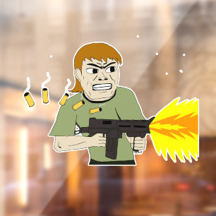 machinegunner raamsticker