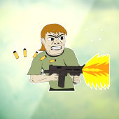 machinegunner raamsticker (Vel 3)