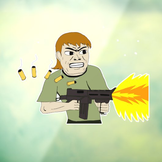 machinegunner raamsticker (Vel 3)