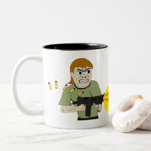 machinegunner tweekleurige koffiemok