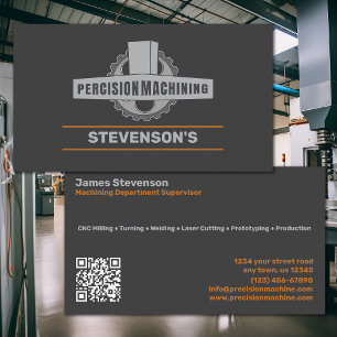 Machines en metalen fab visitekaartje