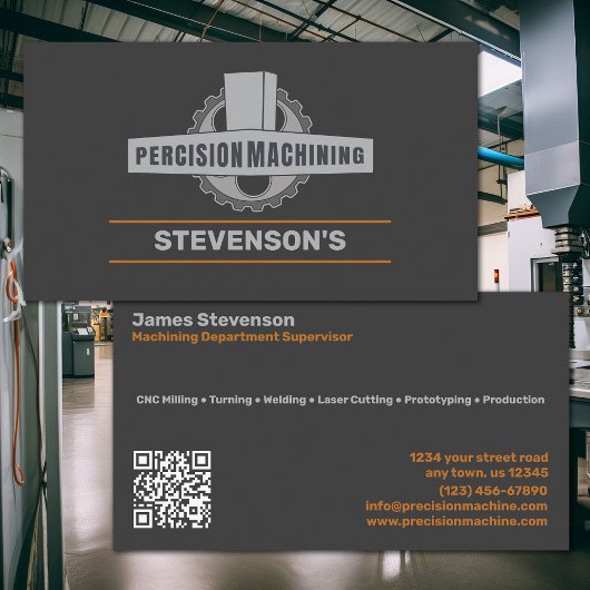 Machines en metalen fab visitekaartje