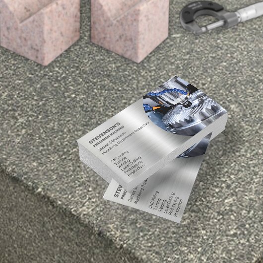 Machines en metalen fab visitekaartje