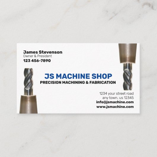 Machines en metalen fab visitekaartje (Voorkant)