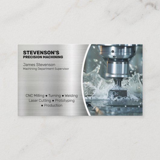 Machines en metalen fab visitekaartje (Voorkant)