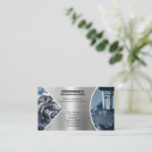 Machines en metalen fab visitekaartje (Staand voorkant)