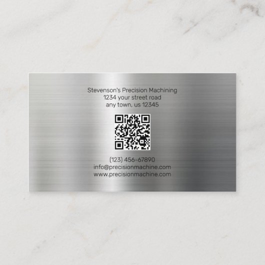 Machines en metalen fab visitekaartje (Achterkant)