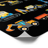 Machines en toestellen voor de bouw van graafmachi poster (Hoek)