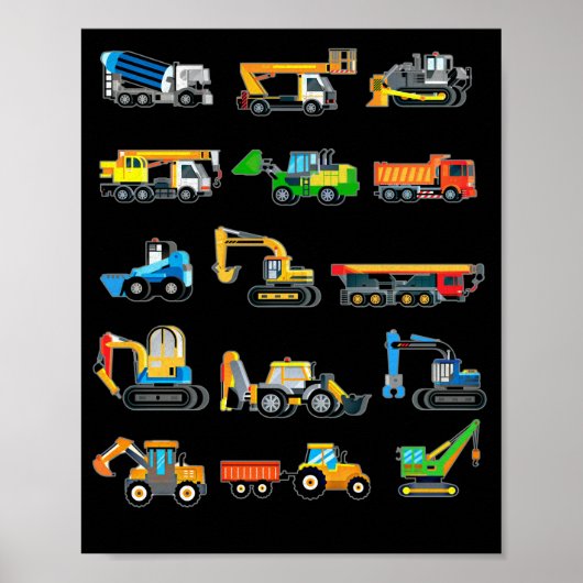 Machines en toestellen voor de bouw van graafmachi poster (Voorkant)