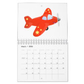 Machines en transport cartoon illustratie kalender (Mar 2026)