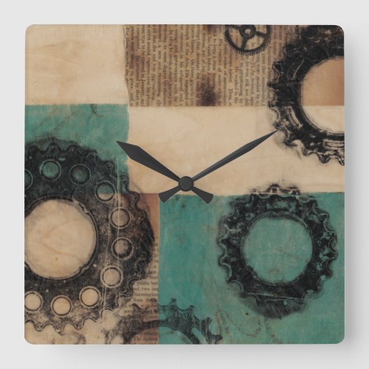 Machines II Vierkante Klok (Voorkant)
