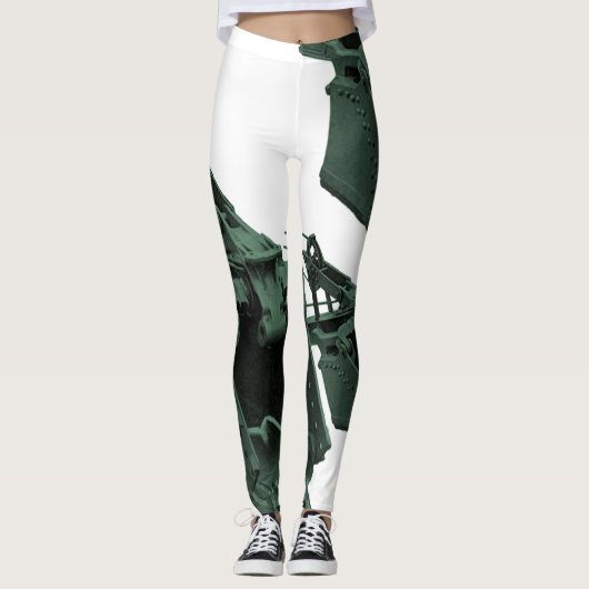 Machines Mechanisch Robotisch  Groen Leggings (Voorkant)