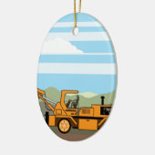 Machines voor boortractoren keramisch ornament (Links)