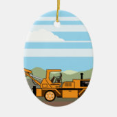 Machines voor boortractoren keramisch ornament (Voorkant)