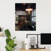 Machinewinkel met lantern poster (Thuiskantoor)