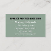 Machinewinkels Visitekaartje (Achterkant)