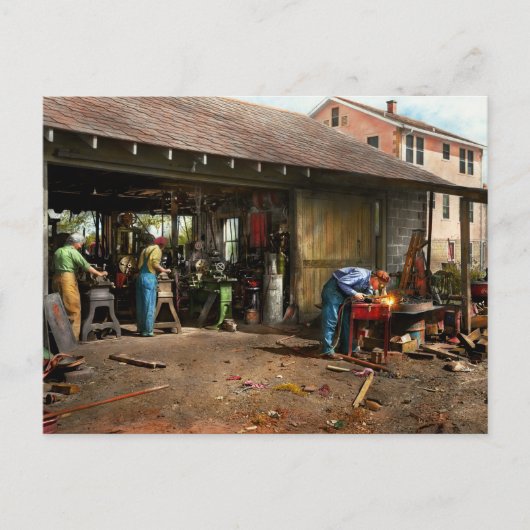 Machinist - Achtertuinmachines 1942 Briefkaart (Voorkant)