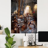 Machinist - Brandweer Lathe Poster (Thuiskantoor)