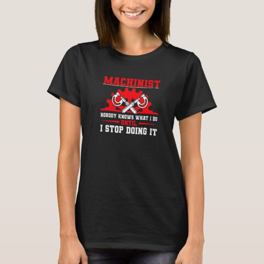 Machinist CNC bediener T-shirt (Voorkant)
