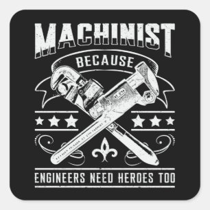 Machinist CNC-machine Mechanische Gift Idee Vierkante Sticker