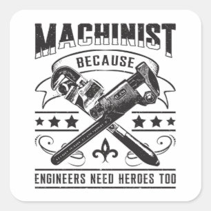 Machinist CNC Machinist Machine Job Grappig Gift Vierkante Sticker