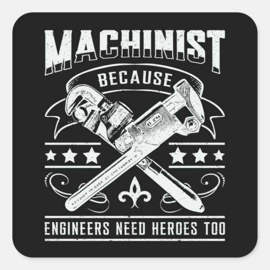 Machinist CNC Machinist Machine Mechanische Gift I Vierkante Sticker (Voorkant)