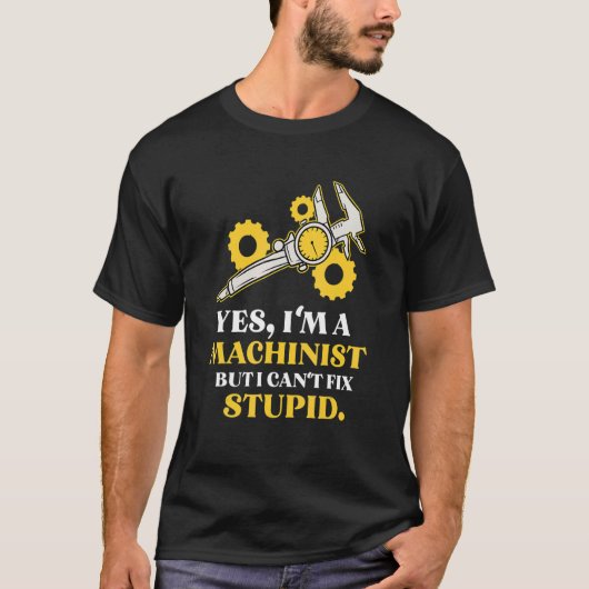 Machinist Craft Machine Operator Tool Plan T-shirt (Voorkant)