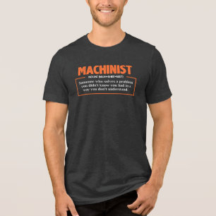 Machinist Definition Oranje witte typografie Tri-Blend Shirt