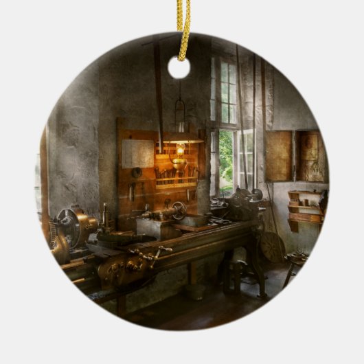 Machinist - Draaibanken Keramisch Ornament (Voorkant)