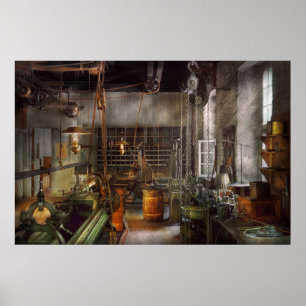 Machinist - Draaibanken - paradijs voor machiniste Poster