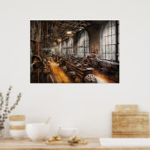 Machinist - Een kamer vol met draaibanken Poster (Keuken)
