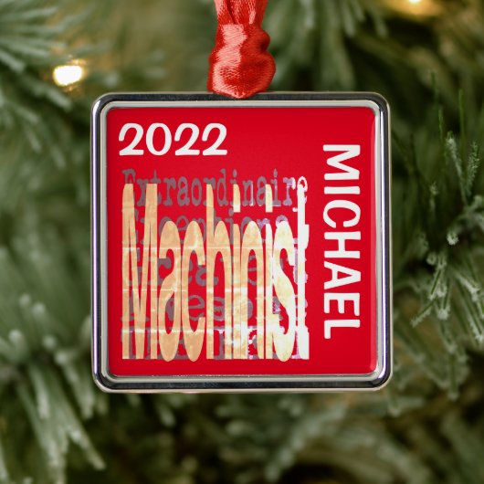 Machinist Extraordinaire CUSTOM Metalen Ornament (Boom)