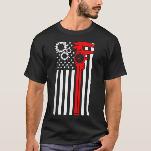 Machinist Flag Tools CNC Operator Machinist T-shirt (Voorkant)
