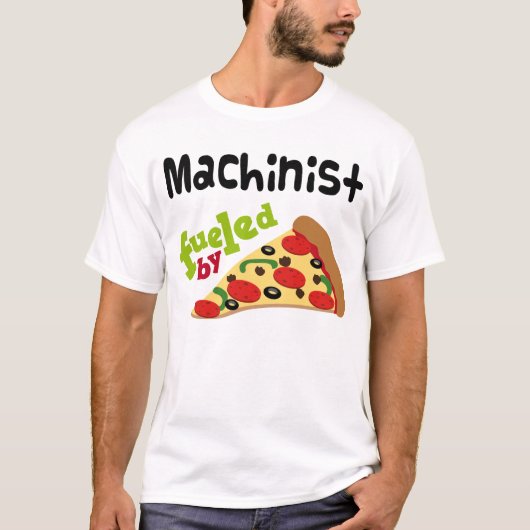 Machinist (Funny) Pizza T Shirt (Voorkant)