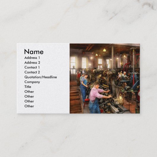 Machinist - hoofdklasse 1920 visitekaartje (Voorkant)