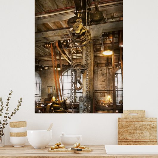 Machinist - In het tijdperk van de industrie Poster (Keuken)