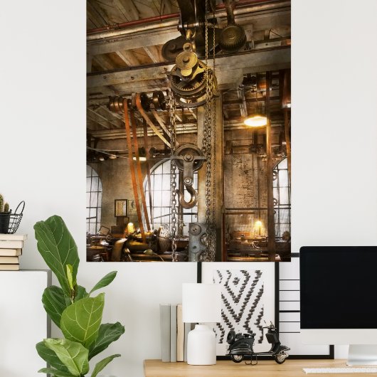 Machinist - In het tijdperk van de industrie Poster (Thuiskantoor)