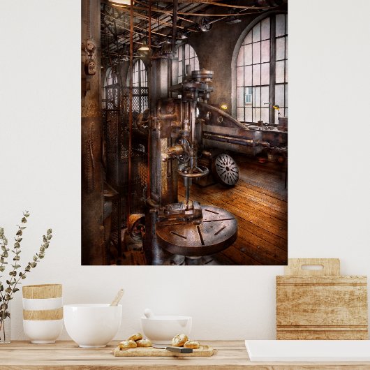 Machinist - Industriële boorpers Poster (Keuken)